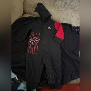 Jordan Black and Red Infant romper